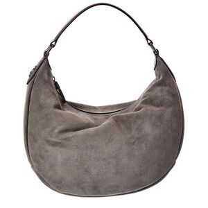 Jimmy Choo Bets Medium Suede Hobo Bag, Grey